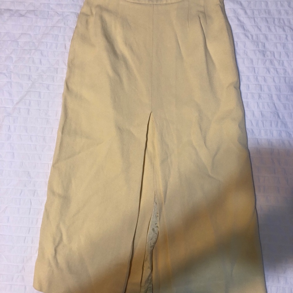 very pretty yellow pastel midi skirt